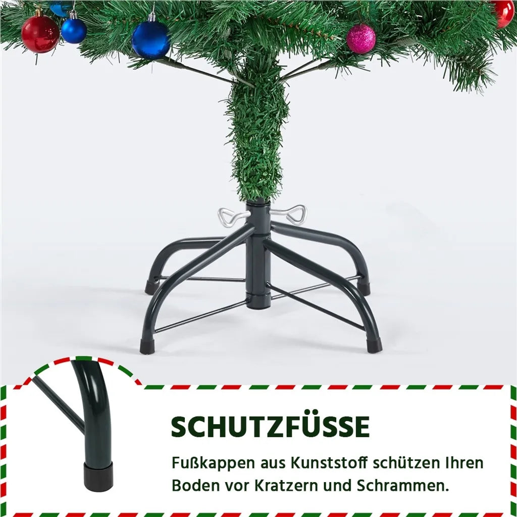 Yaheetech Kunstweihnachtsbaum 124 cm mit klappbarem Ständer, grün