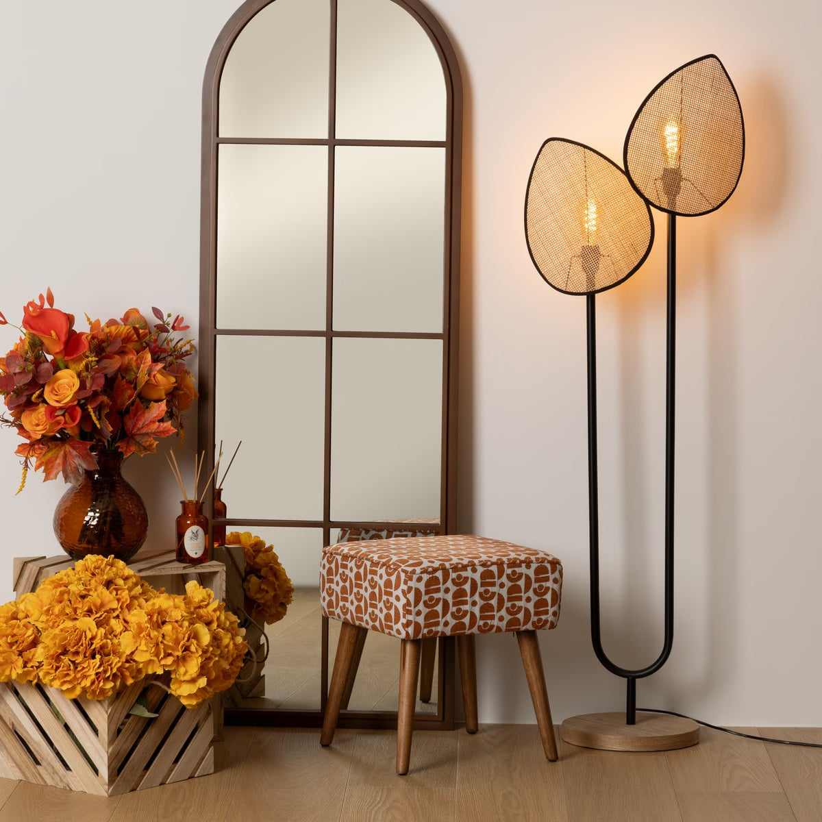 Atmosphera Olme Stehlampe – Metall und Naturholz – 143 cm