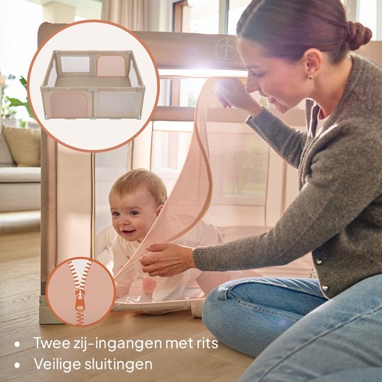 Lionelo Florence Easy Fold – Laufstall / Babybox – Lässt sich sehr schnell zusammenklappen – 150 x 180 cm – für zu Hause und im Garten – 0–48 Monate – Sicherer Laufstall – Tragetasche – Kompakt zusammengeklappt – Spielbox mit atmungsaktivem Netz – 2 Seite