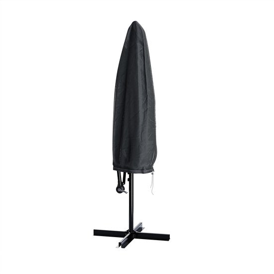 Tristar Schwebeschirm – 300 cm, rund – Garten – höhenverstellbar – inkl. Kreuzfuß und Schutzhülle – PA-7905 – Anthrazit