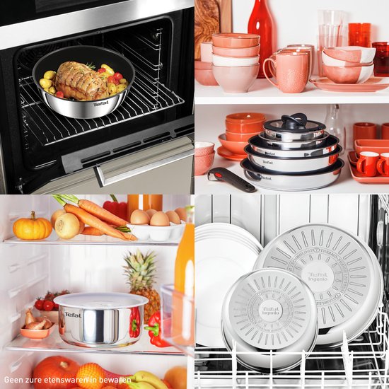 Tefal Ingenio Emotion ON Pfannenset - 20-teilig - Für alle Wärmequellen geeignet - Pfannenset Induktion - Edelstahl - PFOA frei