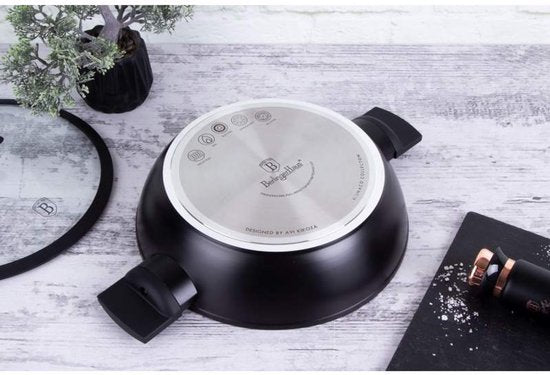Tiefe Pfanne mit Deckel und Titanbeschichtung, 28 cm, Monaco-Kollektion