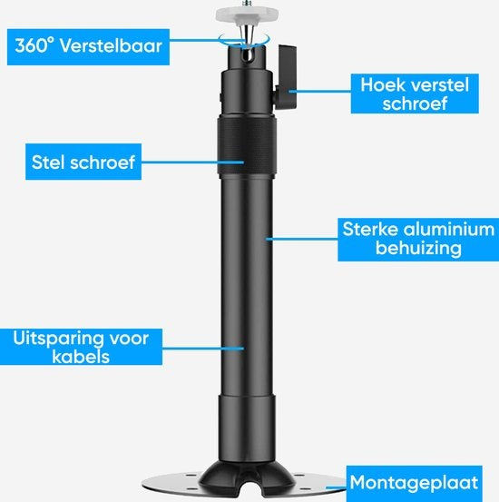 Strex Beamer Stativ - Beamer Halterung - Deckenhalterung für Beamer - Verstellbar - 26/40 CM - 5KG Tragkraft