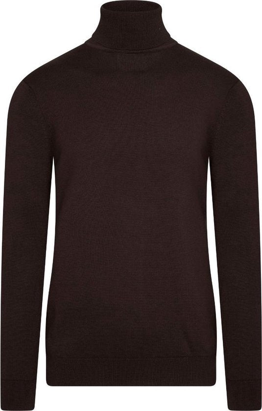 Cappuccino Italia – Herren-Pullover, Rollkragenpullover, Dunkelbraun – Braun – Größe L