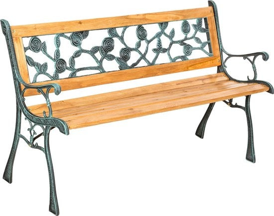 Gartenbank Gartenbank Bank - Holz/Gusseisen - 124x52x74 cm - 401424