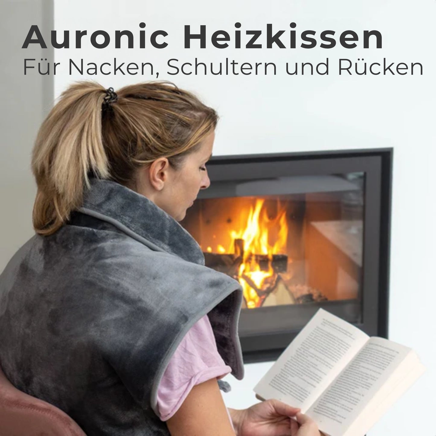 Auronic Heizkissen - 3 Wärmestufen - Überhitzungsschutz - Waschbar - Grau