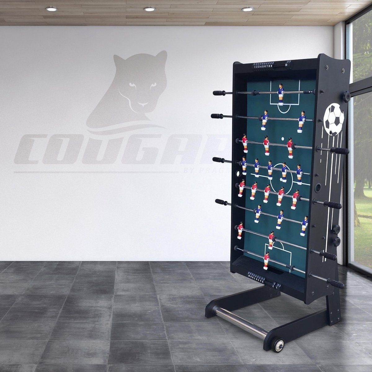 Cougar Scorpion Kick TS klappbarer Fußballtisch - Kickertisch - Schwarz