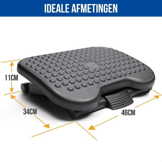 Strex Fußstütze Ergonomisch - Verstellbar - Anti-Rutsch - 34 x 44 x 11 cm - Schwarz