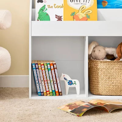 SoBuy Kinderbücherschrank mit Staufächern – 73 x 30 x 80 cm – Weiß