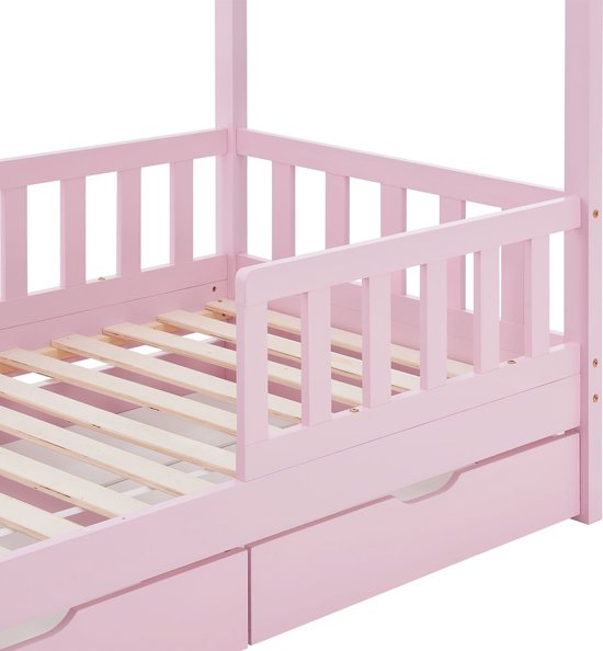 Kinderbett Marli - 90 x 200 cm - Rosa - inkl. Bettkästen