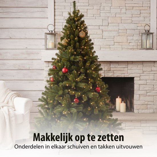 Triumph Tree Forrester Weihnachtsbaum – Kunstbaum mit 912 üppigen Zweigen für ein natürliches Aussehen – Weihnachtsdekoration für den Innenbereich – Baum aus PVC mit Stecksystem – H 215 x Ø 135 cm – Grün