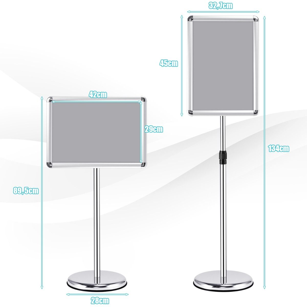 Coast Display Stand - Höhenverstellbar - 33 x 45 cm - Silber