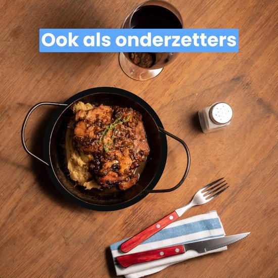 LUFT Induktionsschutz 6er Pack - Hitzebeständig bis 280 ºC - Pfannenschutz - Abdeckplatte für Kochfeld - Matte - Matte rund - Geeignet für Booster-Funktion - Schwarz - Induktionsplattenschutz