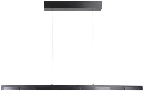 Hängeleuchte Bloc 3296ZW Schwarz, höhenverstellbar, aus Glas und Metall – Steinhauer, 120 cm, mit LED-Modul und Dimmfunktion