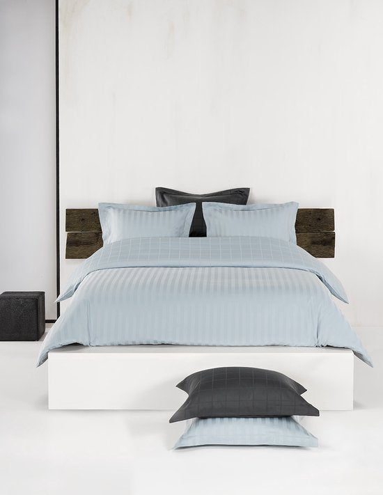 De Witte Lietaer Bettbezug aus Baumwollsatin Zygo – Hotelgröße – 260 x 240 cm – Blau