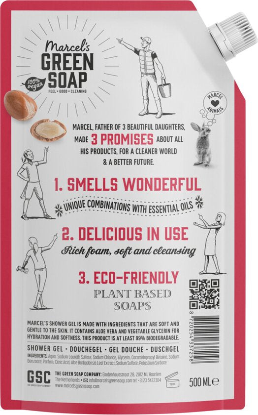Marcel's Green Soap Duschgel-Nachfüllpackung Argan & Oudh 500 ml