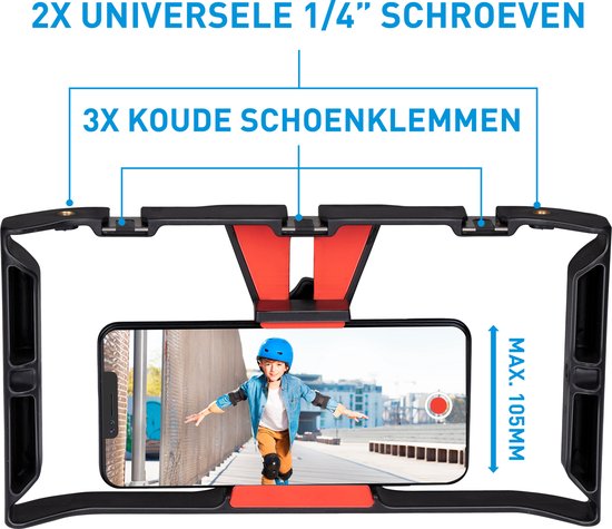 Grundig Smartphone Video Rig - Handgriff - Schwarz/Rot