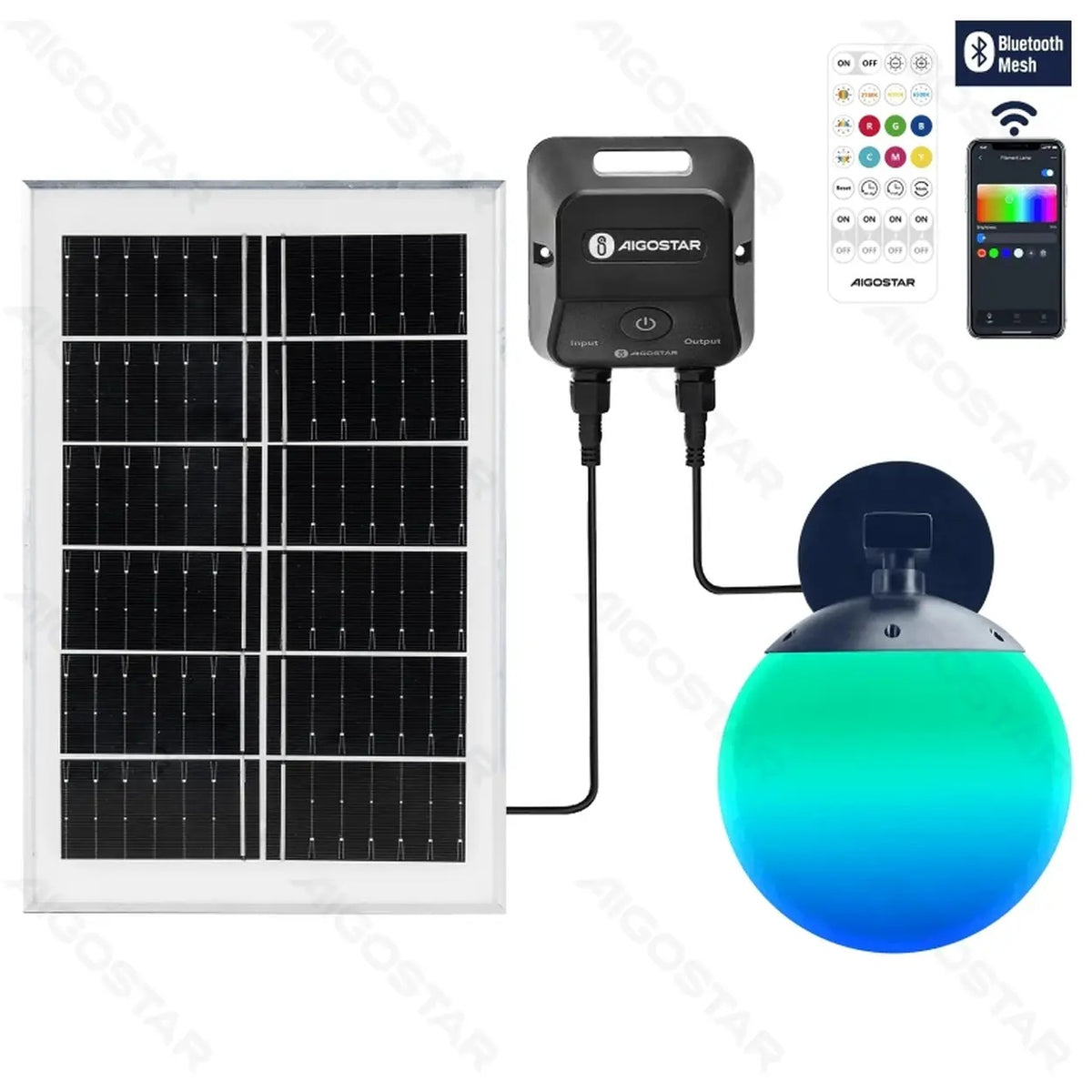 Aigostar Smart Solar-Wandleuchte – Bluetooth Mesh – RGBCCT – 20 W