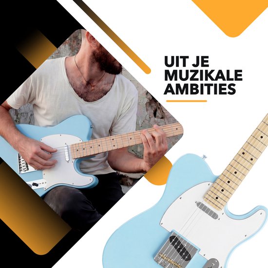 Finesse E-Gitarre mit Verstärker – inklusive Videokurs – TE-Gitarre – Erwachsene – Kinder – Blau