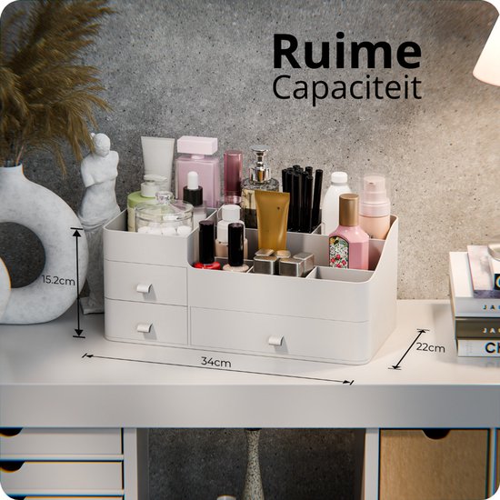 Organess - Make-up-Organizer - Aufbewahrungsbox - Hautpflege-Organizer - Make-up-Etui - Weiß
