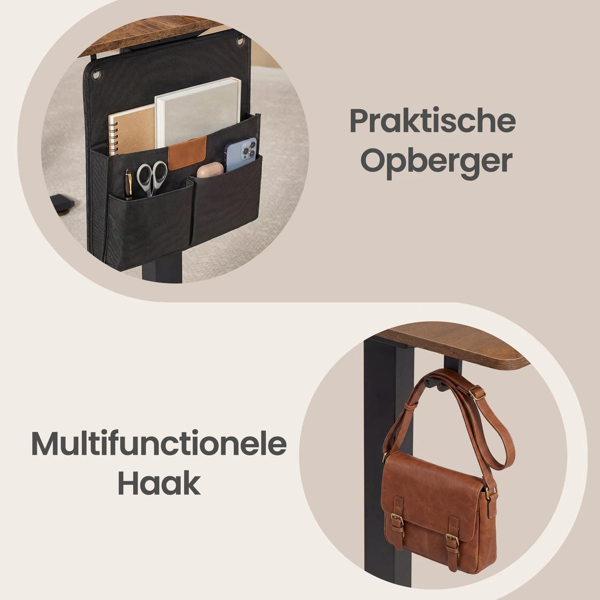 Joyfurnos Elektrischer Steh-Sitz-Schreibtisch 140 x 60 cm – Höhenverstellbar mit Speicherfunktion – USB-C – Braun