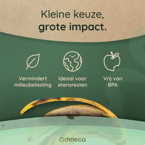 Deleca 30 Liter Müllbeutel (30 Stück) - Biologisch abbaubare GFT-Müllbeutel - Inkl. Spender - Für Mülltrennung Treteimer & Abfalleimer - 51x72 cm / 100% kompostierbare Bio-Beutel