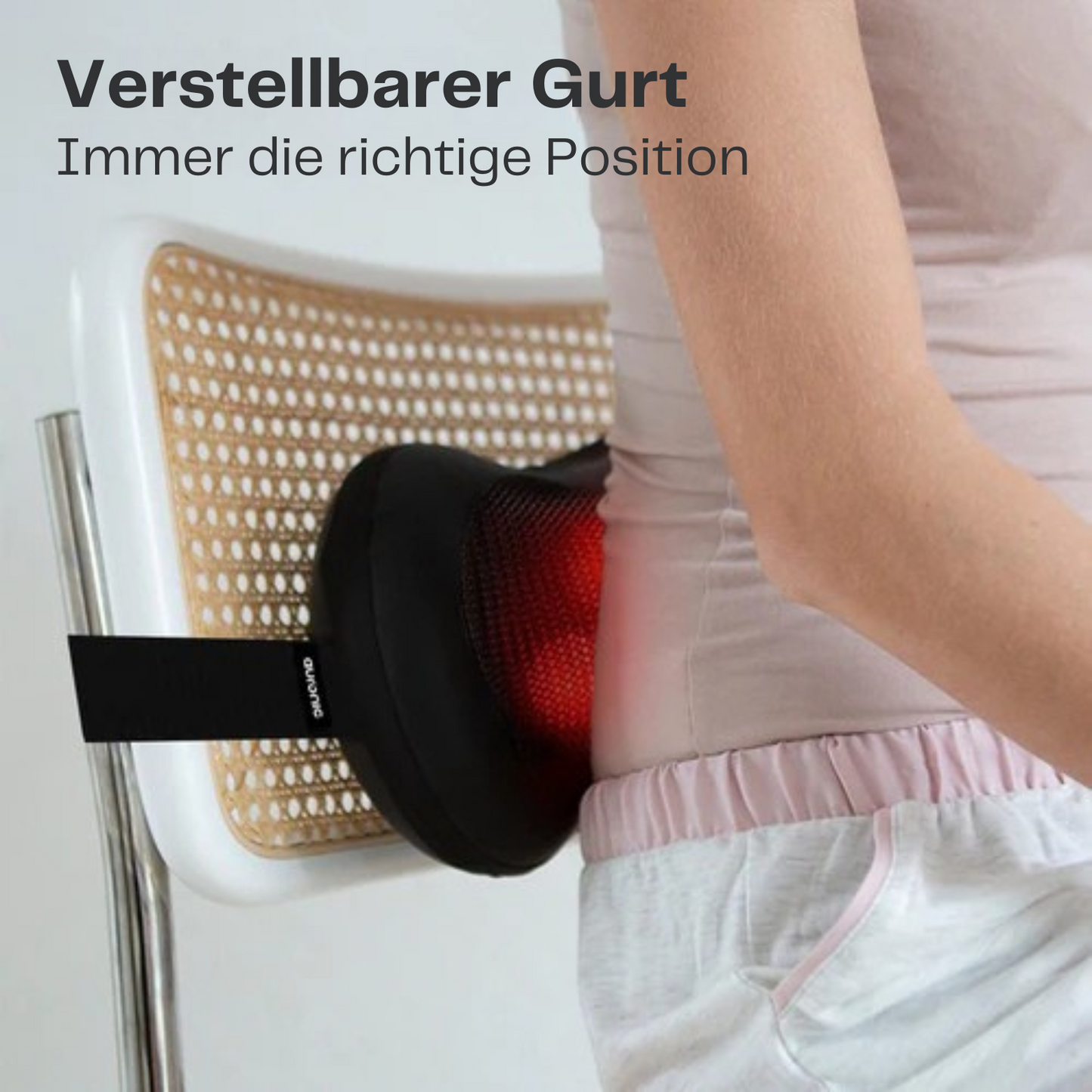 Auronic Shiatsu Massagekissen - für Nacken & Rücken - Wärmefunktion - Kabellos - Schwarz