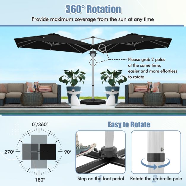 Coast Sunshade - Dreh- und Kippvorrichtung - Polyester - 300 x 300 x 261 cm - Braun