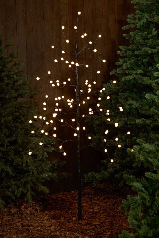 Luca Lighting Baum mit klassischer weißer LED-Beleuchtung – H 150 x Ø 80 cm – Metall – Schwarz