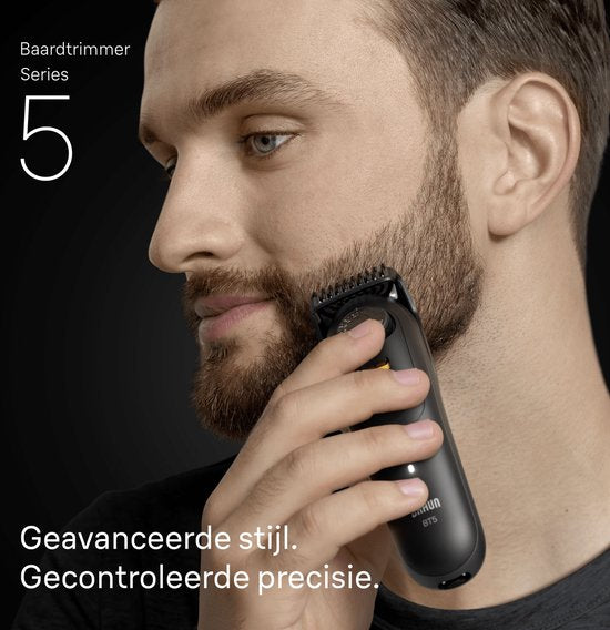 Braun Barttrimmer Series 5 BT5520 + 4 Aufsätze – 40 Schnittlängen – Scharfe Scherklinge – Schwarz