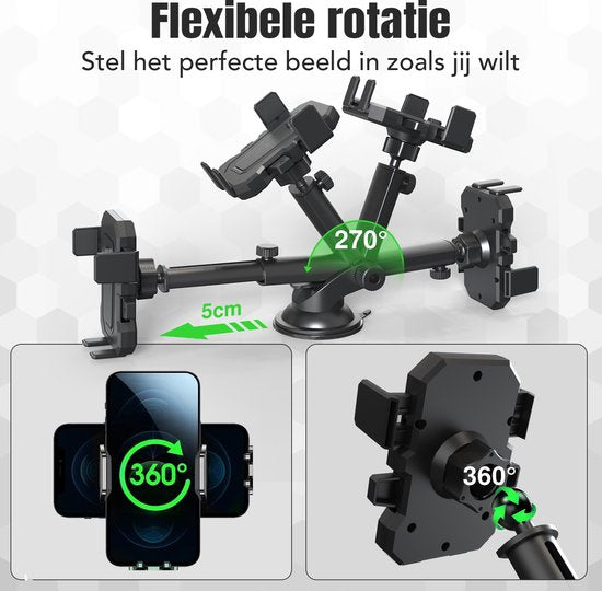 Handy-Halter Auto-Telefon-Halter mit Saugnapf GSM-Halter für Fenster oder Armaturenbrett - schwarz