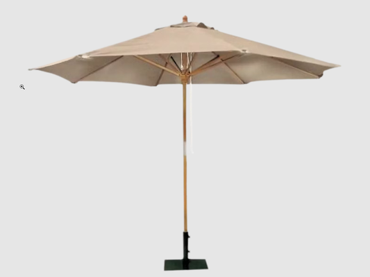 Belavi Sonnenschirm aus Holz - wasserabweisendes Polyestertuch - 300 cm - Taupe