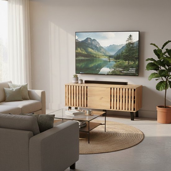VDD Home – TV-Möbel – TV-Schrank – Schwebendes TV-Möbel – Holz – 130 x 53 x 40 cm – Zum Aufstellen oder Aufhängen
