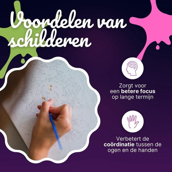 RubyeÂ® Malen nach Zahlen Erwachsene - Bunte Katze - Inklusive Farbe und Pinsel - Leinwand Malerei Leinwand - Farbe nach Zahlen - 40x50cm