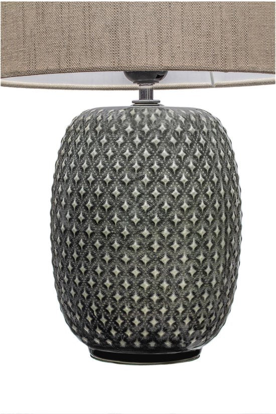 Pauleen LED-Tischlampe „Pretty Classy“ – E27 – max. 60 W – Wohnzimmer, Schlafzimmer und Esszimmer – Grau/Beige