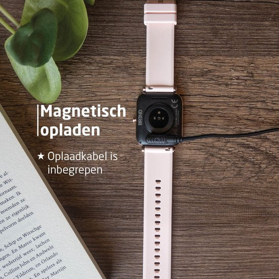 BREND Smartwatch für Frauen und Männer - Schrittzähler, Blutdruckmesser und Herzfrequenzmesser - Sportuhr - wasserdicht - Pink