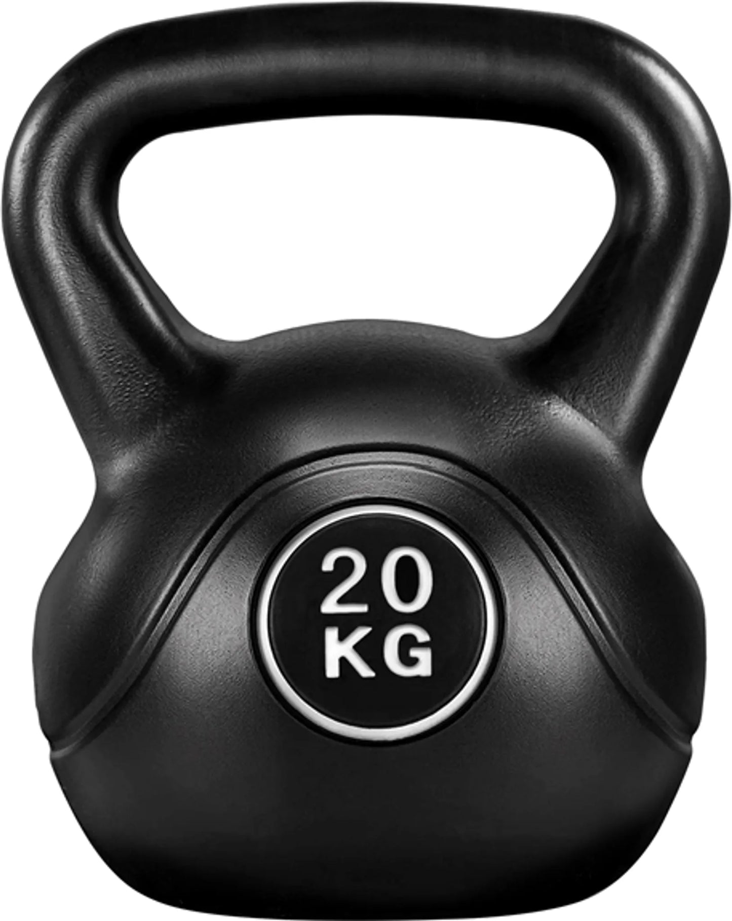 Yaheetech Kettlebell 20 kg - 27,5 x 26,5 x 34 cm - Features Ergonomischer Griff und Anti-Kratz-Kunststoff-Gehäuse und Zement-Füllung - für Krafttraining und Home Gym - Schwarz Kunststoff und Beton