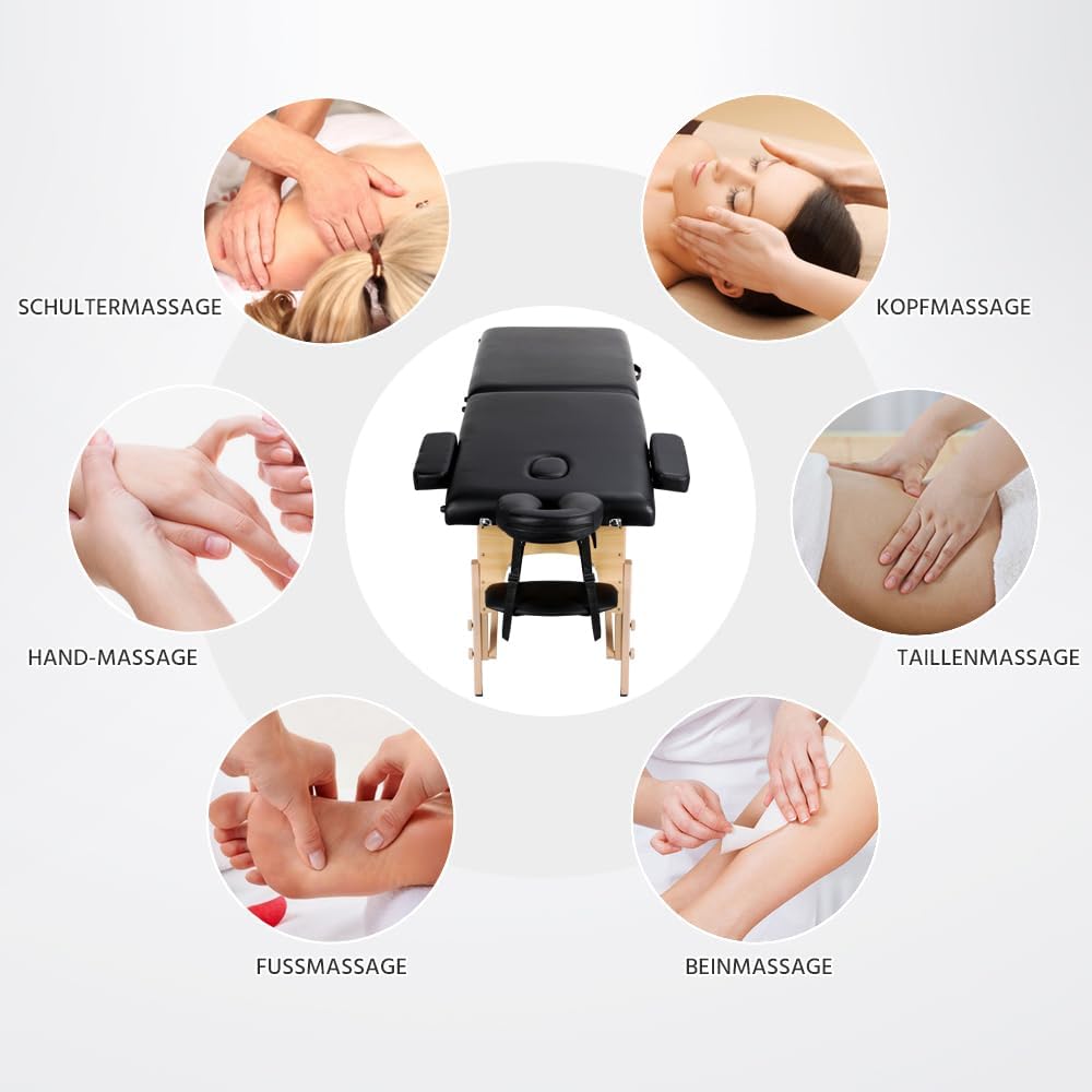 Yaheetech Klappbarer Massagetisch 213 x 82 cm – Höhenverstellbar 64–85,5 cm – Tragkraft 250 kg
