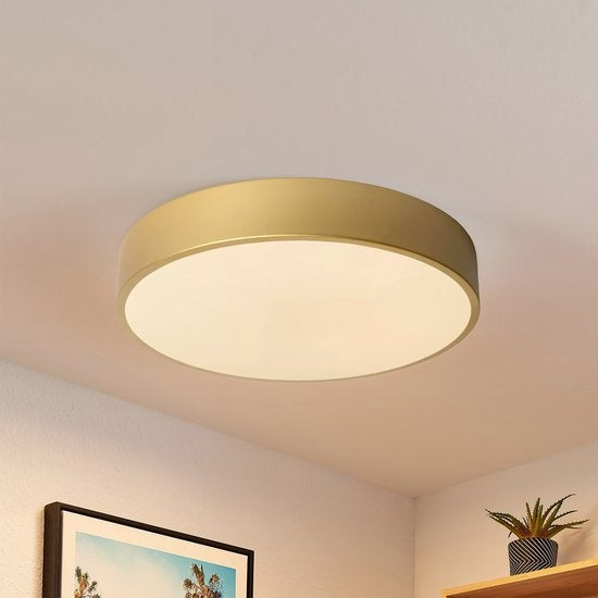 Gologi Smart Ceiling Lamp - Deckenleuchten - LED RGB - Deckenleuchte - Industrial - Schlafzimmer & Wohnzimmer - Ã˜ 30cm - Gold