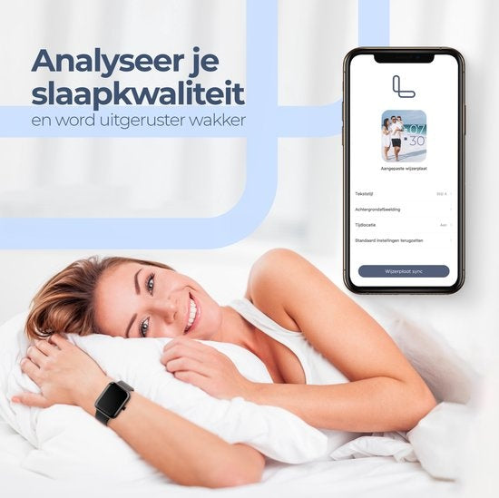 Lunis - Smartwatch - Apple & Android - Touchscreen - Unisex- Schwarz