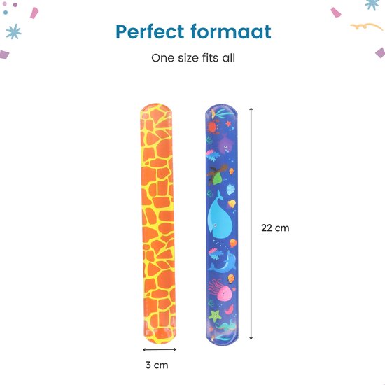 Partizzle 48x Slap Bracelets Kit - Slap on Bracelet / Click Bracelets - Slap Bracelet Breakout Gifts - Graduation Bracelet Treat Gifts - For Kids