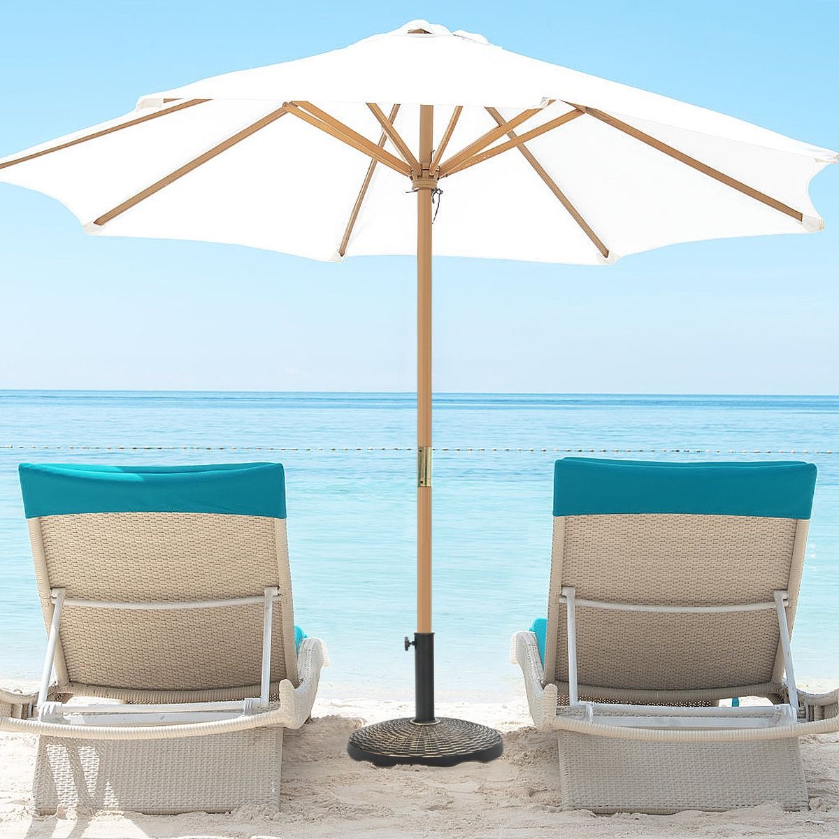 Coast Sonnenschirmständer, rund, 12 kg – Verstellknopf – 38/48 mm – 45 x 34 cm – Bronze