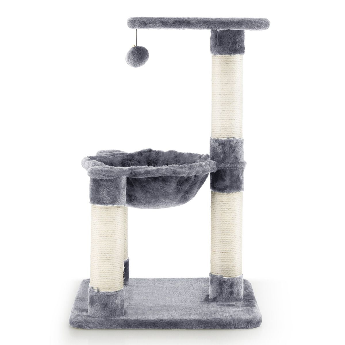 Coast Multi -Storey Scratching Post Soft Wrapped Kratzbaum mit einer gemütlichen Hängematte grau