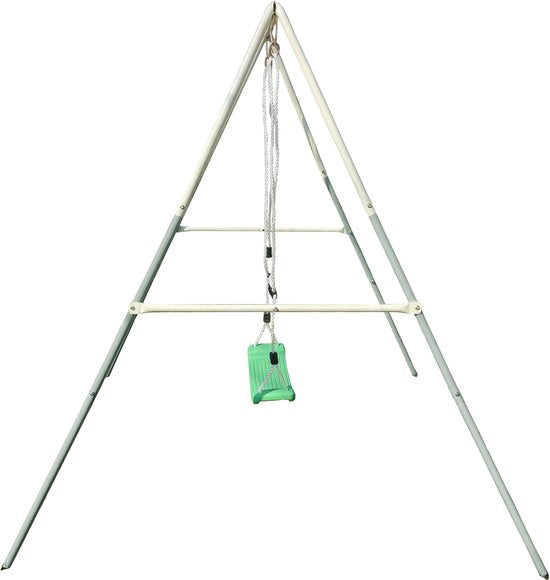 AXI 2-in-1-Schaukel aus verschiedenen Metallen in Grün/Creme – Mitwachsende Schaukel – Freistehendes Schaukelset mit Schaukelsitz aus Kunststoff und Babysitz – Schaukelset für Kinder