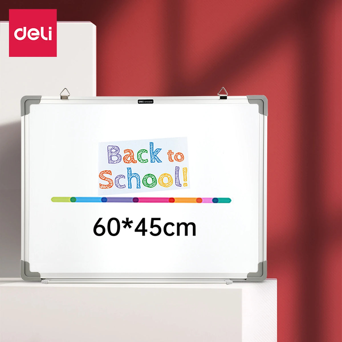 Deli Whiteboard – 61 x 45,7 cm – trocken abwischbar – weiß