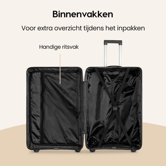 SKYCASES Urban Adventurer - Mittelgroßer Reisekoffer - Zahlenschloss - 44x27x66cm - 78L - Reisekoffer mit Kofferschloss - Spinner-Räder - Schwarz V2