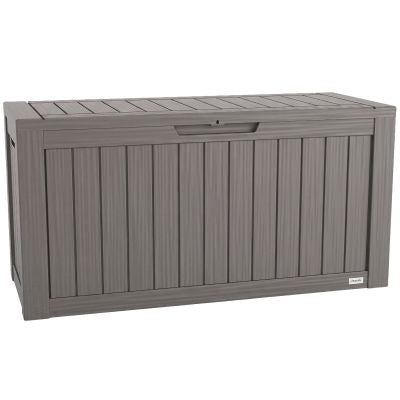 LifeGoods Cushion Box S Storage Box - 117.5 x 47.5 x 59 cm - 300L Kapazität - Luxus-Gasfeder und verstärktem Rahmen - Für Garten und Terrasse - Grau Kunststoff