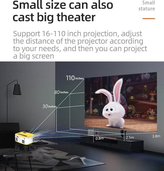 Fuegobird Smart Mini Beamer-Support Mobiltelefon drahtlose gleichen Bildschirm