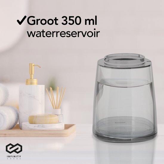 Infinity Goods Water Flosser - Oral Washer - Elektrische Zahnseide - Schnurlos und wiederaufladbar - 5 Aufsätze - Schwarz