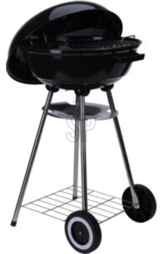 Kugelgrill Holzkohlegrill auf Rädern 46 cm Schwarz